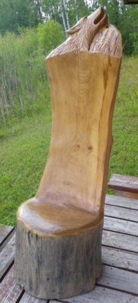 Porch Chair With Wolf Head